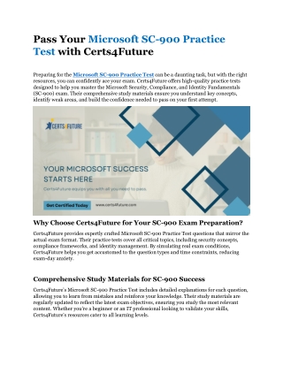 Microsoft SC-900 Practice Test