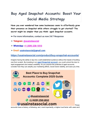 A Step-by-Step Guide to Buying, Snapchat Accounts for Business