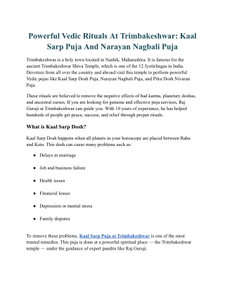 Powerful Vedic Rituals At Trimbakeshwar_ Kaal Sarp Puja And Narayan Nagbali Puja