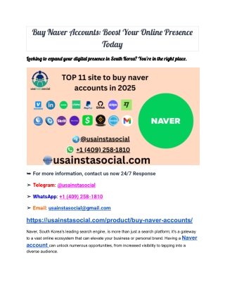 Buy Verified Naver Accounts | Trusted Korean Profiles for 25