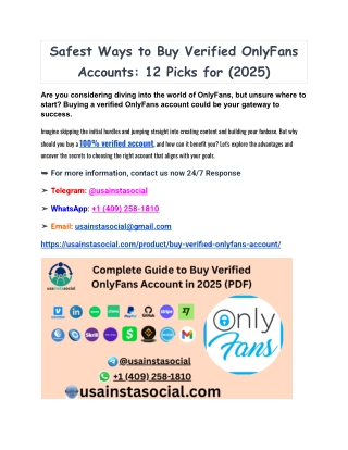 Safest Ways to Buy Verified OnlyFans Accounts_ 12 Picks for.25/27
