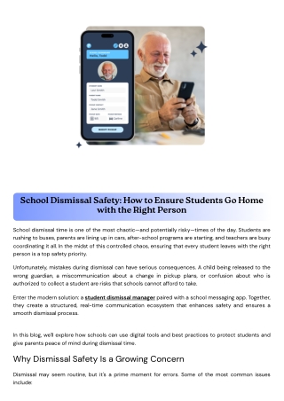 School Dismissal Safety How to Ensure Students Go Home with the Right Person