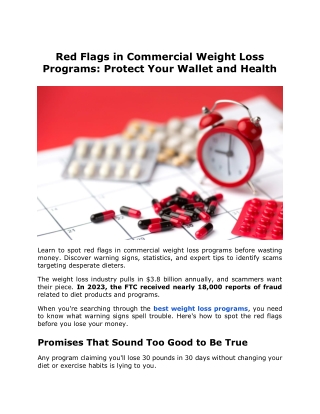 Red Flags in Commercial Weight Loss Programs Protect Your Wallet and Health