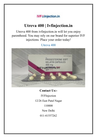 Utreva 400 | Ivfinjection.in