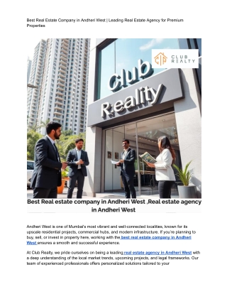 Best Real Estate Company in Andheri West