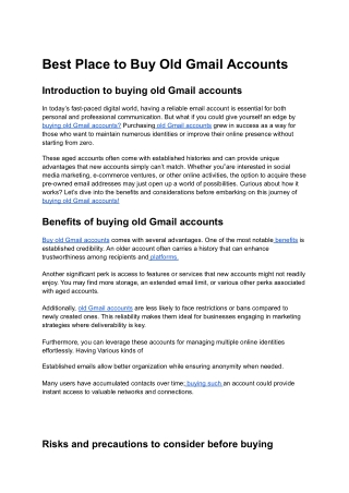 Best Place to Buy Old Gmail Accounts in 2025