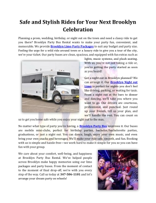 Safe and Stylish Rides for Your Next Brooklyn Celebration