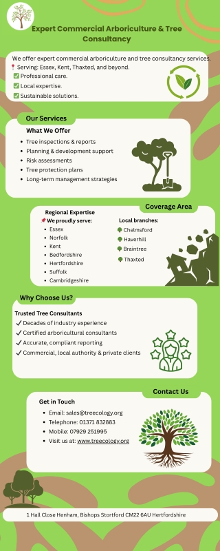 Commercial arboriculture Commercial Tree consultant Essex, Kent, Thaxted