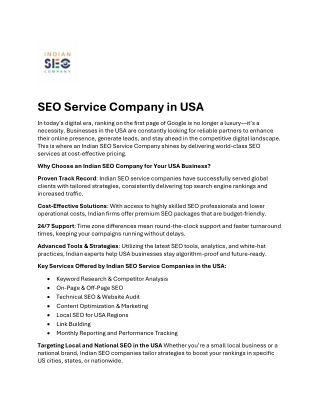 SEO Service Company in USA
