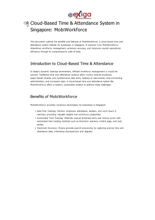 Cloud-Based Time & Attendance System in Singapore_ MobiWorkforce