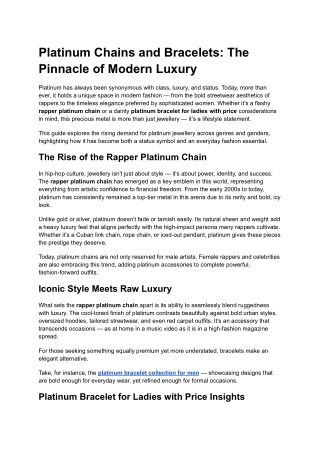 Platinum Chains and Bracelets