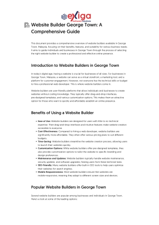 Website Builder George Town_ A Comprehensive Guide