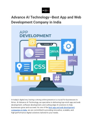 Best App and Web Development Company in India