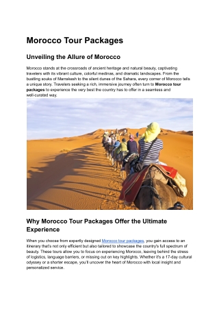 Morocco tour packages