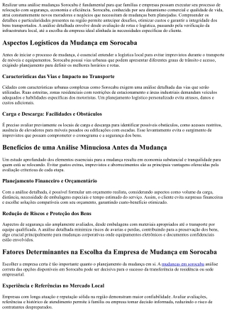 Mudanças em Sorocaba: Dicas Essenciais Para Evitar Estresse e Atrasos