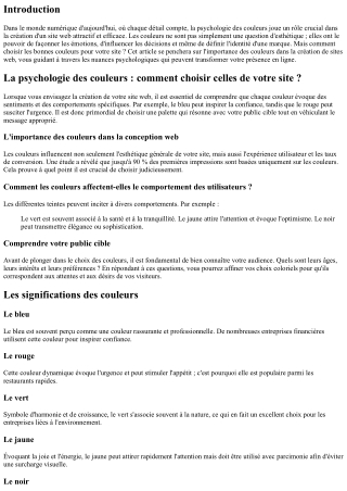 La psychologie des couleurs : comment choisir celles de votre site ?