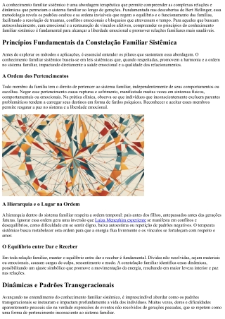 Conhecimento familiar sistêmico: transforme suas relações hoje mesmo