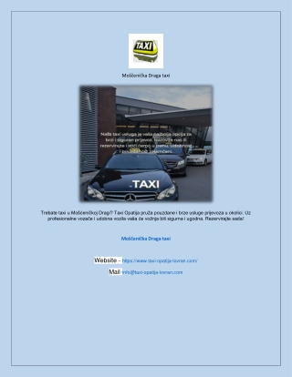 Moščenička Draga taxi