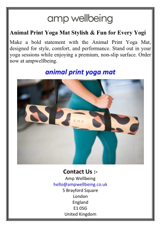 Animal Print Yoga Mat Stylish & Fun for Every Yogi
