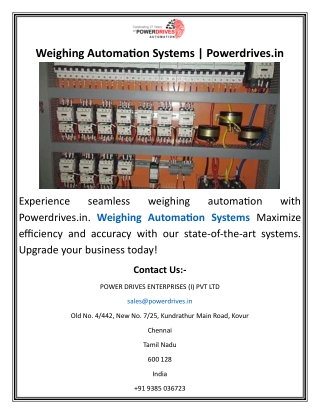 Weighing Automation Systems  Powerdrives.in