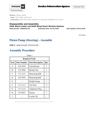 Caterpillar Cat 990K Wheel Loader (Prefix A9P) Service Repair Manual Instant Download