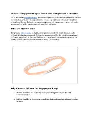 Princess Cut Engagement Rings – Modern Elegance with Sparkling Brilliance