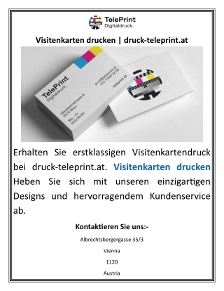 Visitenkarten drucken  druck-teleprint.at