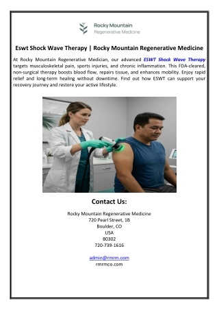 Eswt Shock Wave Therapy | Rocky Mountain Regenerative Medicine