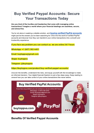 Buying, Verified Paypal Accounts_ Secure Your Transactions Today (2025)