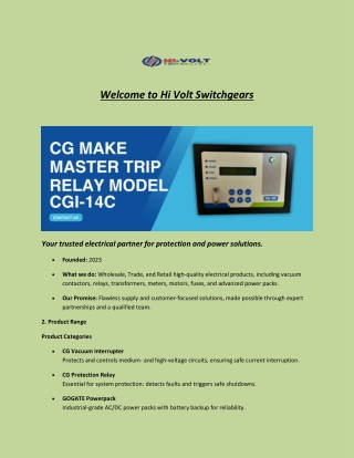 Powering Progress with Hi Volt Switchgears: Reliable Electrical Solutions