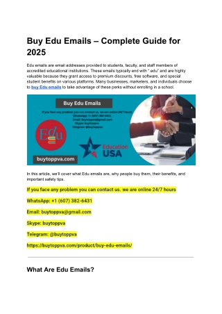 Buy Edu Emails – Complete Guide for 2025