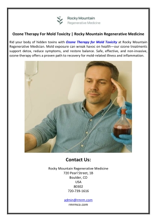 Ozone Therapy For Mold Toxicity | Rocky Mountain Regenerative Medicine