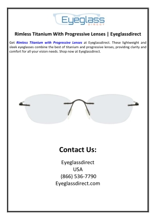 Rimless Titanium With Progressive Lenses | Eyeglassdirect