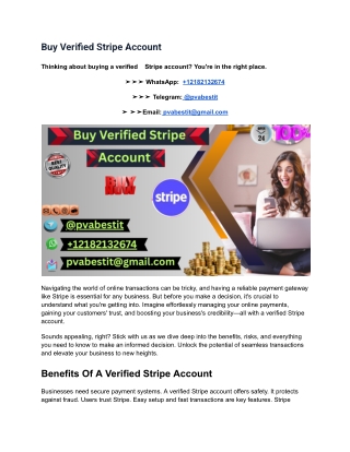 How To Buy Verified Stripe Account A Step-5 By Step Guide