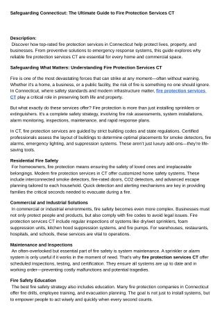Safeguarding Connecticut The Ultimate Guide to Fire Protection Services CT