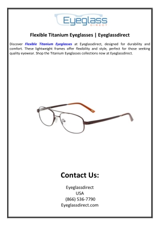Flexible Titanium Eyeglasses | Eyeglassdirect