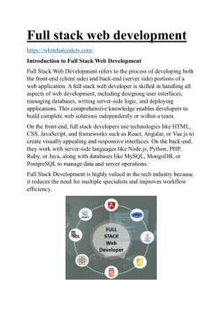 Full stack web development muskan