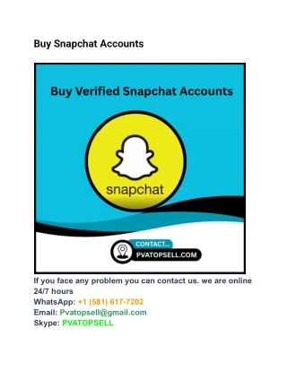 Buy Snapchat Accounts