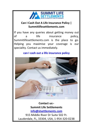 Can I Cash Out A Life Insurance Policy Summitlifesettlements.com
