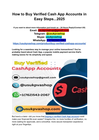 Buy Verified CashApp Accounts