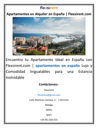 Apartamentos en Alquiler en España  Flexsirent