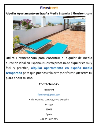 Alquilar Apartamento en España Media Estancia  Flexsirent.com