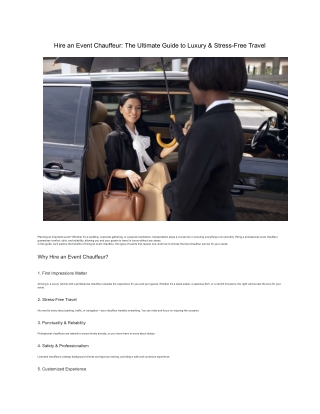 Hire an Event Chauffeur_ The Ultimate Guide to Luxury & Stress-Free Travel
