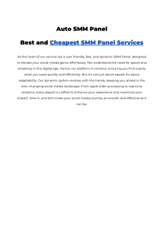 Auto SMM Panel