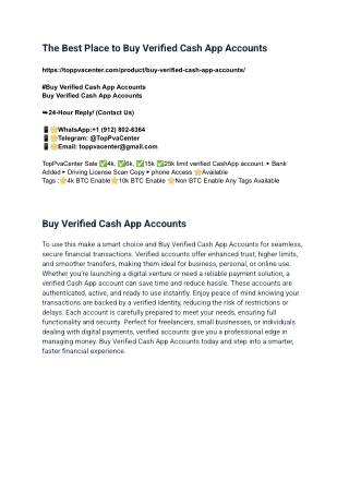 The Best Place to Buy Verified Cash App Accounts