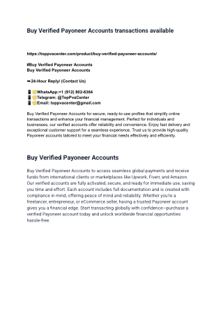 Buy Verified Payoneer Accounts transactions available