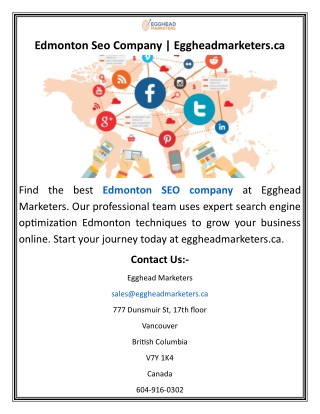 Edmonton Seo Company  Eggheadmarketers.ca