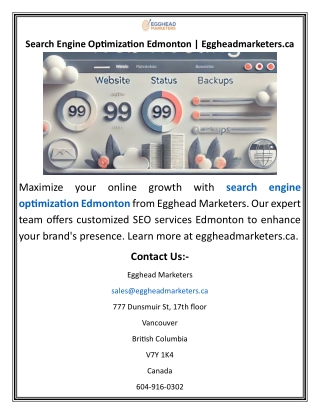 Search Engine Optimization Edmonton  Eggheadmarketers.ca