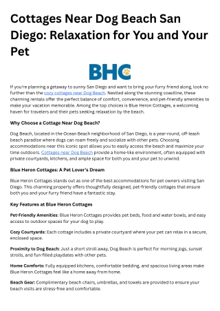 3. Cottages Near Dog Beach San Diego Relaxation for You and Your Pet