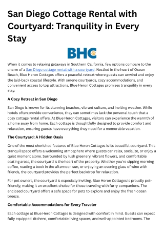 4. San Diego Cottage Rental with Courtyard Tranquility in Every Stay